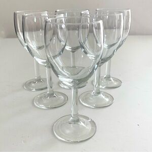 6ct Clear Wine Glasses Stemware Modern Simple Elegant